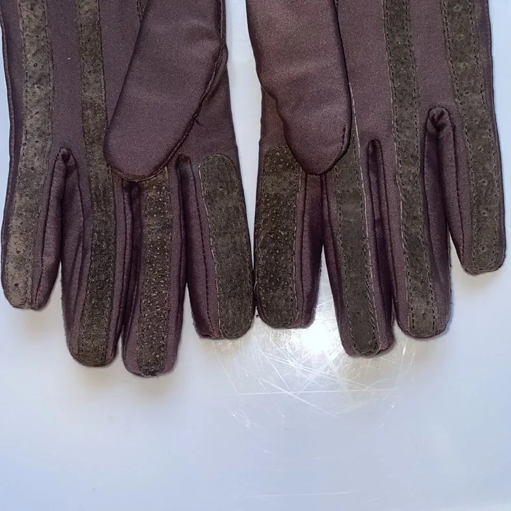 Isotoner brown‎ lined winter gloves - size medium
